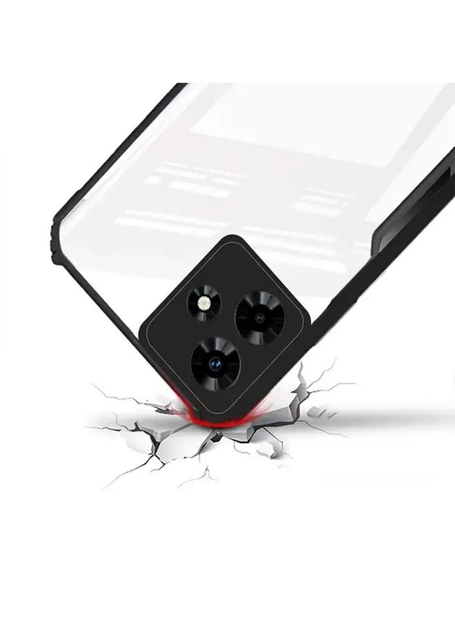 Shockproof Clear Phone Case For Xiaomi Redmi Note 14 5G Transparent Acrylic Cover Black - Image 3